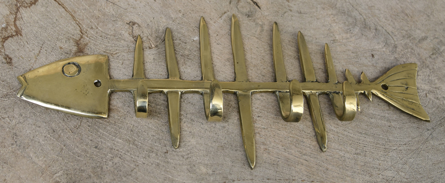 APPENDINO IN OTTONE LISCA DI PESCE CON 4 GANCI - Image 2