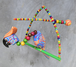 UCCELLO IN LEGNO DIPINTO CHANTIK DA APPENDERE