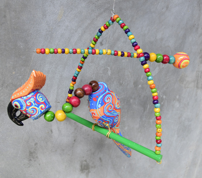 UCCELLO IN LEGNO DIPINTO CHANTIK DA APPENDERE - Image 10