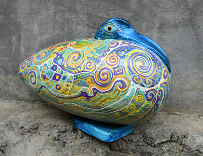 PICCIONE CICCIONE IN LEGNO DIPINTO CHANTIK CM 37X24