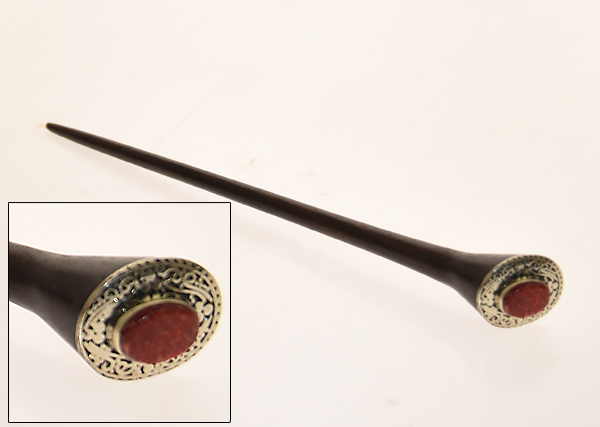 SPILLONE PER CAPELLI IN LEGNO E METALLO CON MADREPERLA OVALE - Image 6