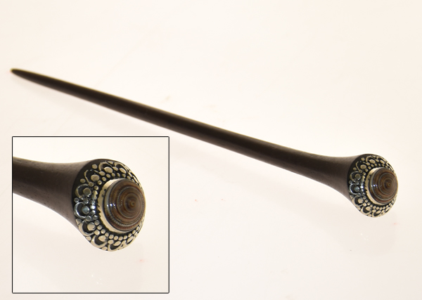 SPILLONE PER CAPELLI IN LEGNO E METALLO CON MADREPERLA TONDA - Image 7