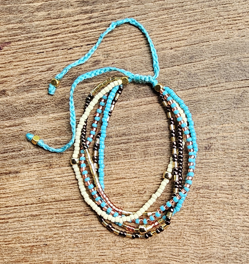 BRACCIALI 5 STRING CON PERLINE GIAPPONESI 12/0 E PERLINE GOLD PLATED 6/0 - Image 2