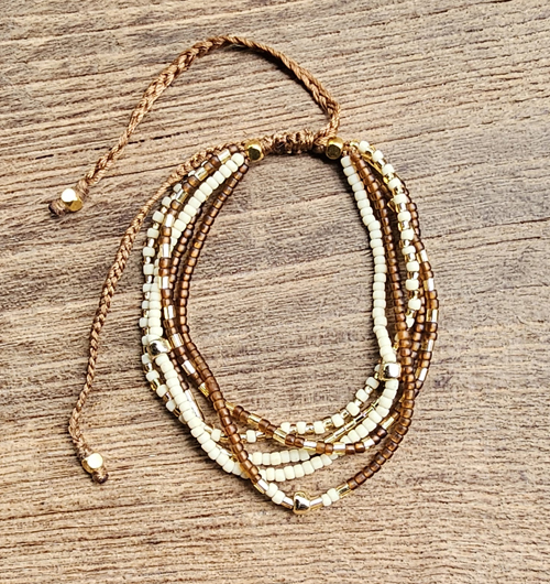 BRACCIALI 5 STRING CON PERLINE GIAPPONESI 12/0 E PERLINE GOLD PLATED 6/0 - Image 3