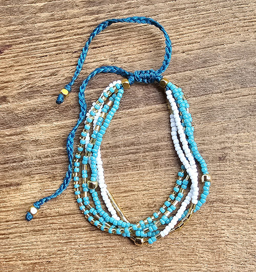 BRACCIALI 5 STRING CON PERLINE GIAPPONESI 12/0 E PERLINE GOLD PLATED 6/0 - Image 4