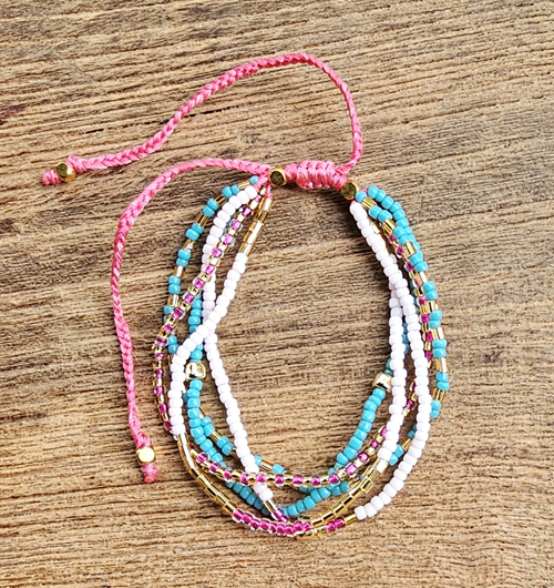 BRACCIALI 5 STRING CON PERLINE GIAPPONESI 12/0 E PERLINE GOLD PLATED 6/0 - Image 5