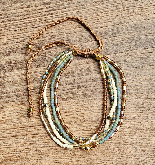 BRACCIALI 5 STRING CON PERLINE GIAPPONESI 12/0 E PERLINE GOLD PLATED 6/0 - Image 6