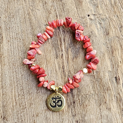 BRACCIALE ELASTICO CON PIETRA E CHARM OM GOLD PLATED - Image 5