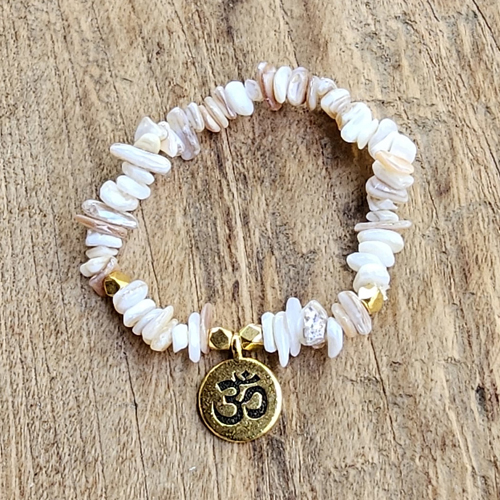 BRACCIALE ELASTICO CON PIETRA E CHARM OM GOLD PLATED - Image 6