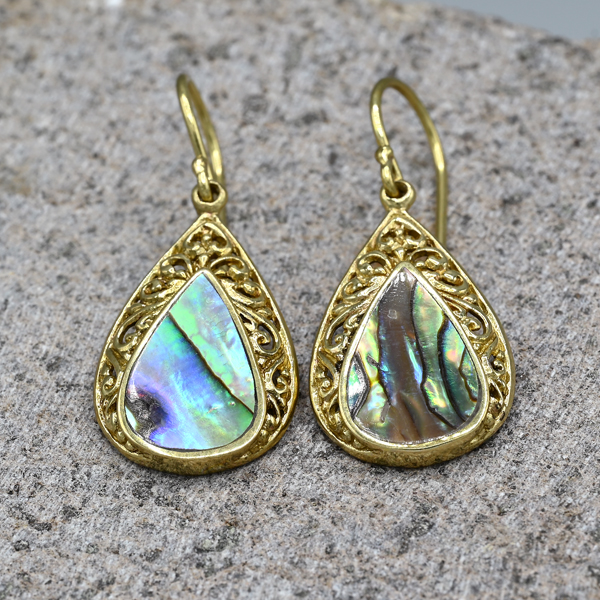 ORECCHINI IN OTTONE CON CONCHIGLIA ABALONE - Image 3