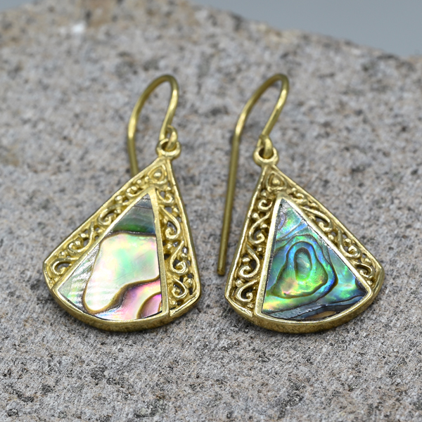 ORECCHINI IN OTTONE CON CONCHIGLIA ABALONE - Image 4