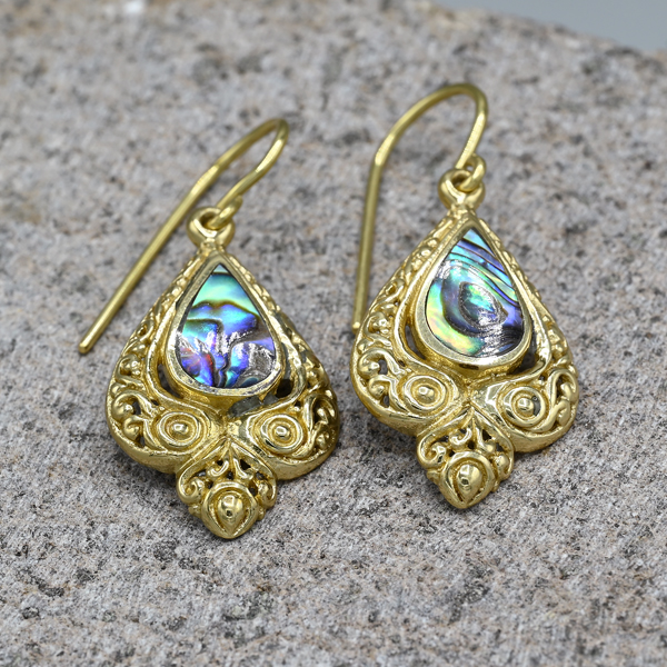 ORECCHINI IN OTTONE CON CONCHIGLIA ABALONE - Image 5