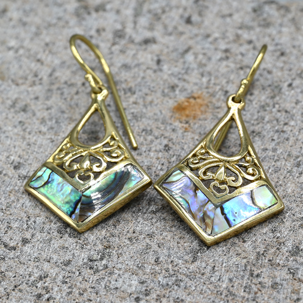 ORECCHINI IN OTTONE CON CONCHIGLIA ABALONE - Image 9