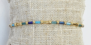 BRACCIALI/CAVIGLIERE CON PERLINE GIAPPONESI 8MM GOLD PLATED AND BATANG