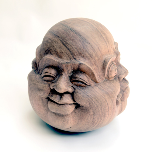 TESTA DI BUDDHA PEKONG IN LEGNO CON 4 FACCE CM 24X24 - Image 2