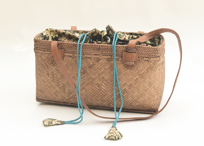 BORSE RATTAN LONG HANDLE TONDO 20 X 7 CM STAR MOTIF - Image 3