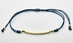 BRACCIALE STRING MEZZO TUBO CON ZIRCONI BIANCHI IN METALLO GOLD PLATED