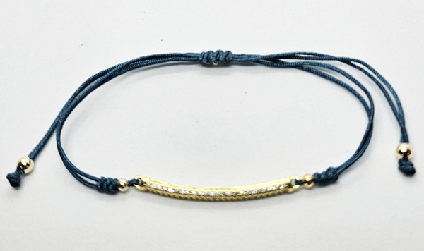 BRACCIALE STRING MEZZO TUBO CON ZIRCONI BIANCHI IN METALLO GOLD PLATED - Image 2