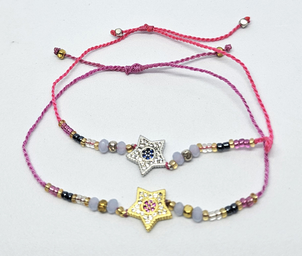 BRACCIALE TEMALI CON CORDINO COLORATO E PERLINE CON ZIRCONE MODELLI MISTI - Image 2