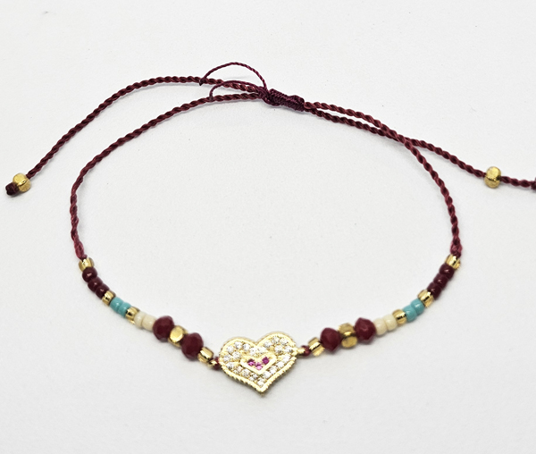 BRACCIALE TEMALI CON CORDINO COLORATO E PERLINE CON ZIRCONE MODELLI MISTI - Image 5