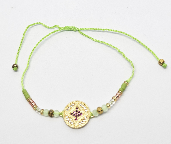 BRACCIALE TEMALI CON CORDINO COLORATO E PERLINE CON ZIRCONE MODELLI MISTI - Image 10