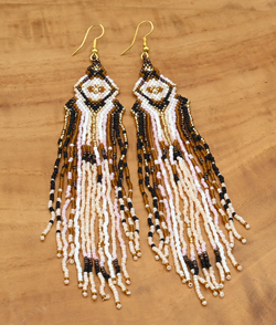 ORECCHINI CON FRANGE LUNGHE STILE NATIVE AMERICA MGB 15/0