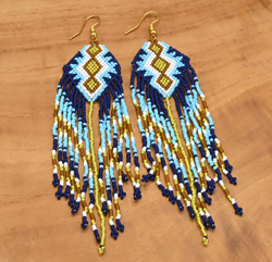 ORECCHINI MICROPERLINE CON FRANGE LUNGHE NATIVE BOHEMIAN MGB 15/O