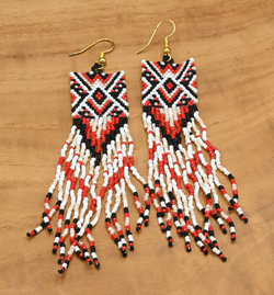 ORECCHINI MICROPERLINE CON FRANGE LUNGHE NATIVE BOHEMIAN MGB 15/O