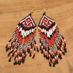 ORECCHINI MICROPERLINE CON FRANGE LUNGHE NATIVE BOHEMIAN MGB 15/O