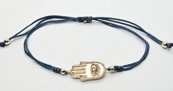 BRACCIALI STRING CON MADREPERLA SU METALLO GOLD PLATED E ZIRCONE MANO DI FATIMA - Image 5