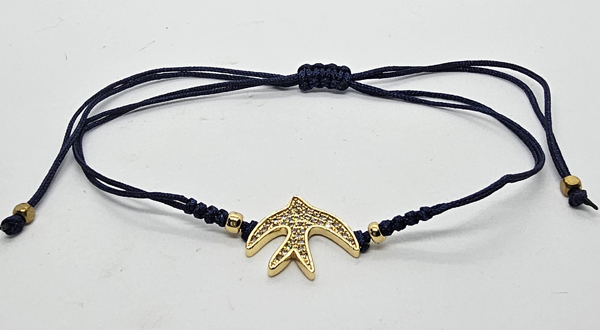 BRACCIALE TEMALI CON CORDINO COLORATO E MEDAGLIA IN METALLO GOLD PLATED CON ZIRCONI E MADREPERLA A FORMA DI COLOMBA DELLA PACE - Image 6