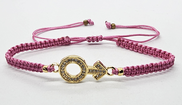 BRACCIALE FULL MACRAME' CON MEDAGLIA SIMBOLO DI VENERE IN METALLO GOLD PLATED CON ZIRCONI - Image 2