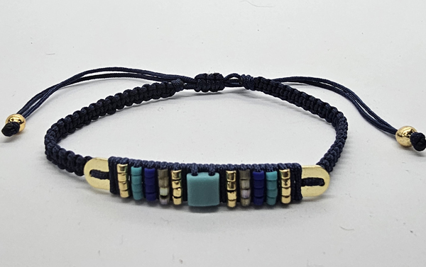 BRACCIALI TEMALI BEIGE CON PERLINE MIUKI SU PLAT IN METALLO GOLD PLATED - Image 5