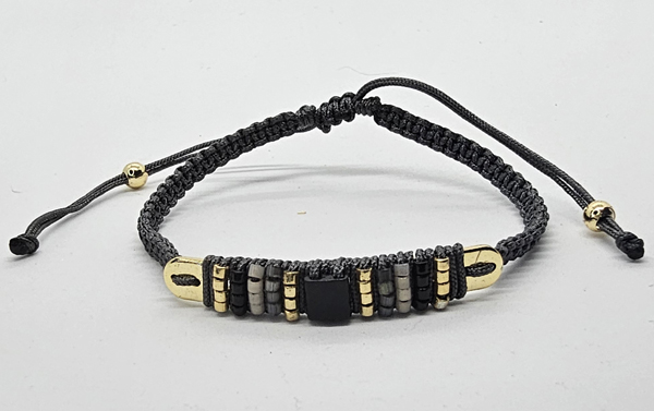 BRACCIALI TEMALI BEIGE CON PERLINE MIUKI SU PLAT IN METALLO GOLD PLATED - Image 7