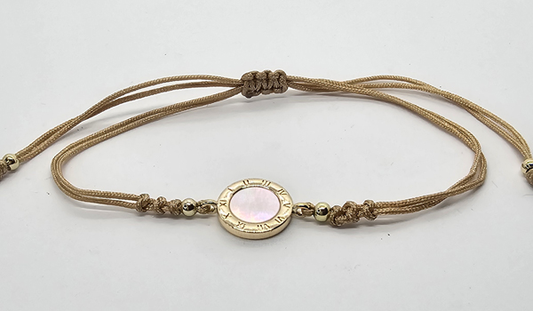 BRACCIALI STRING CON MADREPERLA SU METALLO GOLD PLATED OROLOGIO NUMERI ROMANI - Image 2