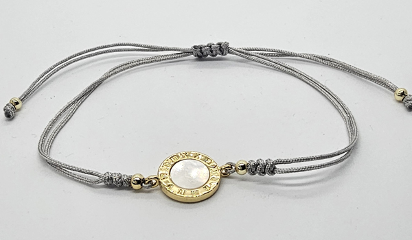 BRACCIALI STRING CON MADREPERLA SU METALLO GOLD PLATED OROLOGIO NUMERI ROMANI - Image 3