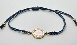 BRACCIALI STRING CON MADREPERLA SU METALLO GOLD PLATED OROLOGIO NUMERI ROMANI