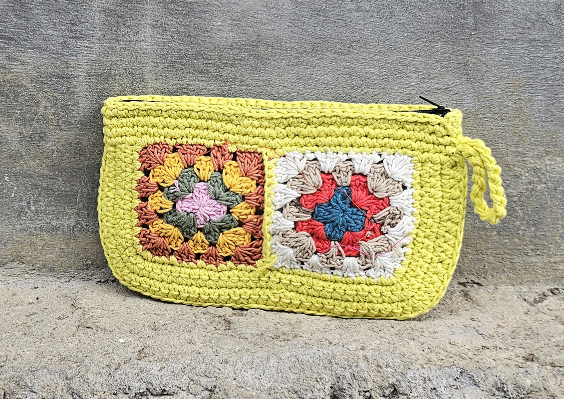 POCHETTE IN COTONE REALIZZATE A UNCINETTO CON FODERA CM 24X16 - Image 14