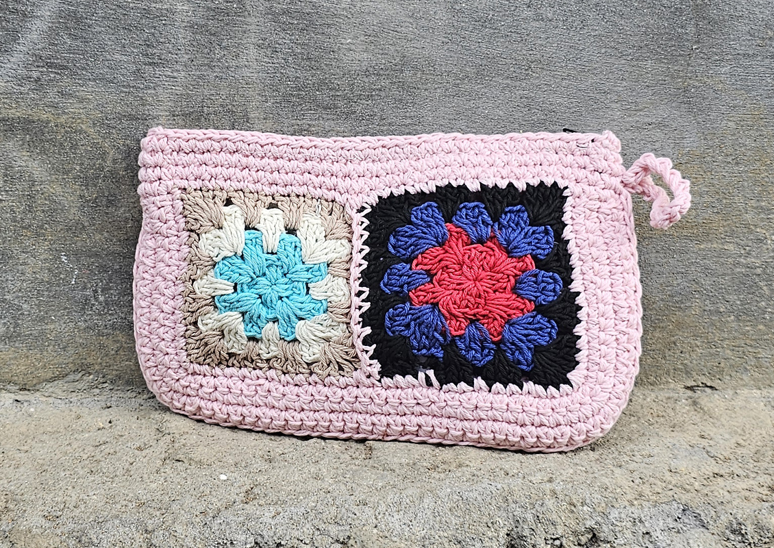 POCHETTE IN COTONE REALIZZATE A UNCINETTO CON FODERA CM 24X16 - Image 18