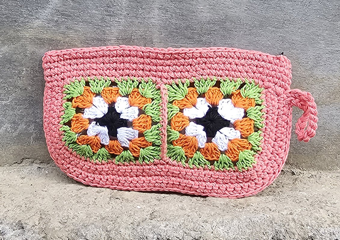 POCHETTE IN COTONE REALIZZATE A UNCINETTO CON FODERA CM 24X16 - Image 20