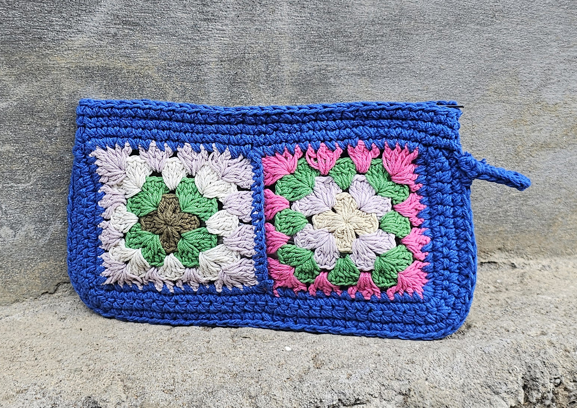 POCHETTE IN COTONE REALIZZATE A UNCINETTO CON FODERA CM 24X16 - Image 21