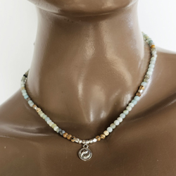 COLLANE SILVER PLATED CORTA PIETRA PENDENTE LUNA