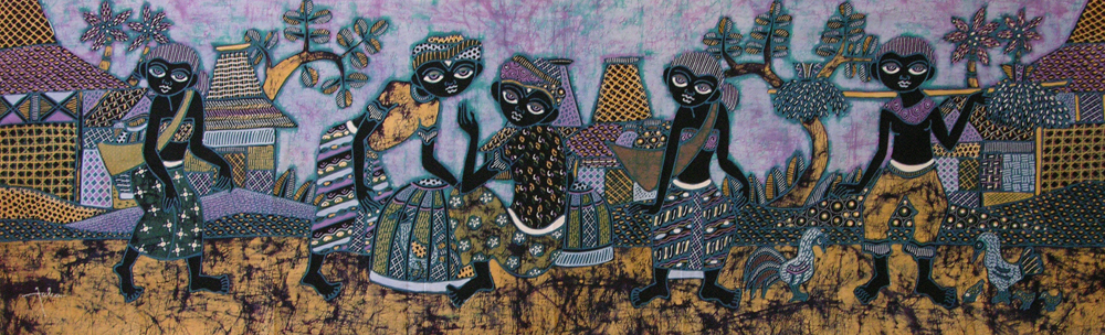 BATIK NEL VILLAGGIO AUTORE JAKA CM 45X150 ORIZZONTALE - Image 4