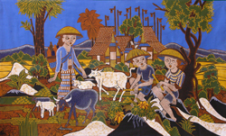 BATIK NEL VILLAGGIO AUTORE ASDINUOR CM 90x150