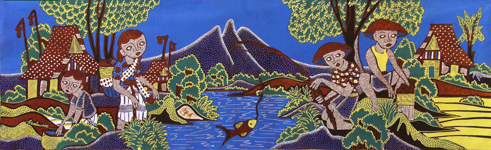 BATIK NEL VILLAGGIO AUTORE ASDINUOR CM 45X150 ORIZZONTALI - Image 4