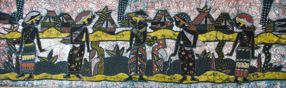 BATIK NEL VILLAGGIO AUTORE JUKI CM 45X150 ORIZZONTALE - Image 4