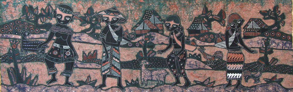 BATIK NEL VILLAGGIO AUTORE JUKI CM 45X150 ORIZZONTALE - Image 4