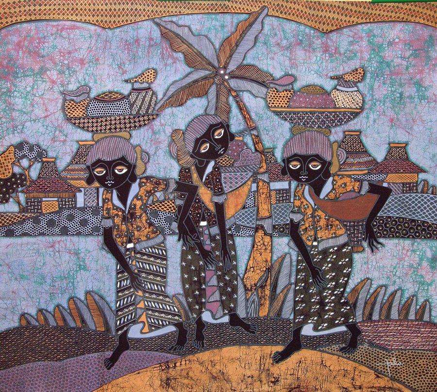 BATIK NEL VILLAGGIO AUTORE JAKA CM 90X100 - Image 4