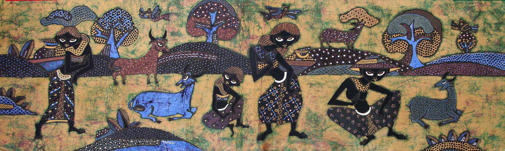 BATIK NEL VILLAGGIO AUTORE JAKA CM 45X150 ORIZZONTALE - Image 4