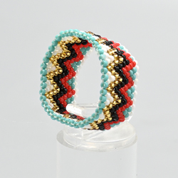 ANELLI IN MICROPERLINE GIAPPONESI METZUNO 15/0 , 10 ROW PICCOLO ZIG ZAG (3 MISURE FISSE NON REGOLABILI)